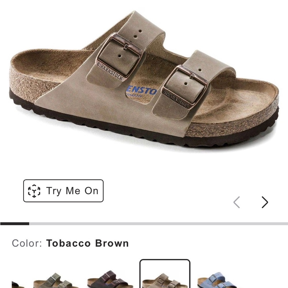 Birkenstock Arizona Sandals in oiled leather in Tobacco brown - size 6